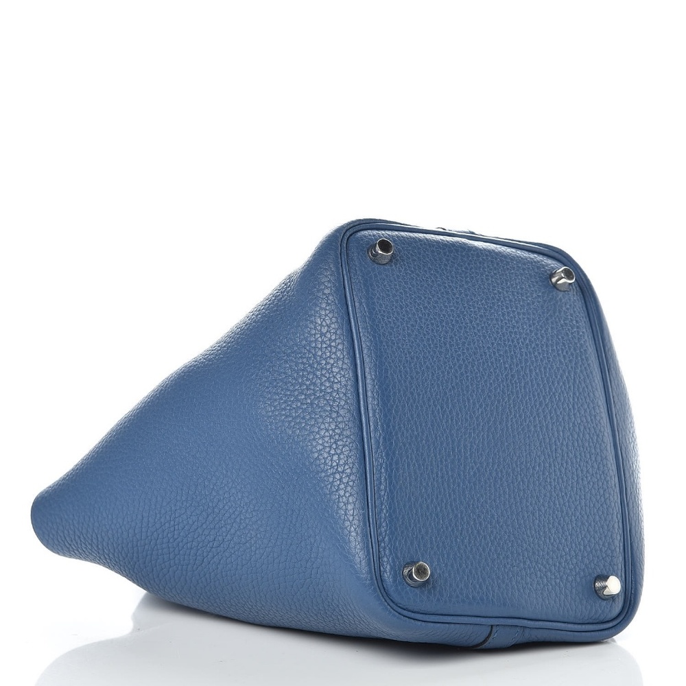 HERMES Taurillon Clemence Picotin 18 Bleu  Agate - Picture 4 of 8